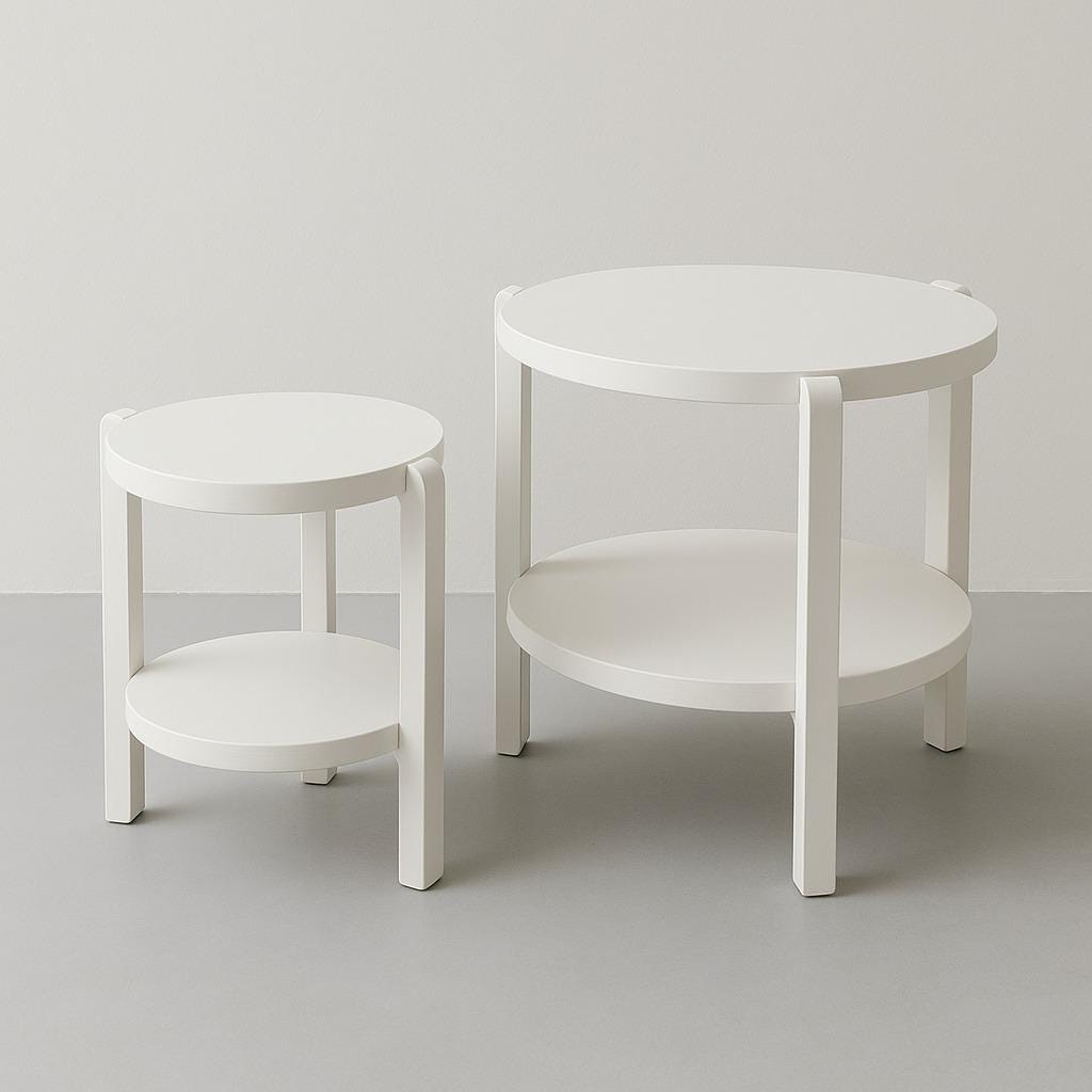 Yuvarlak Nesting Yan 2li Sehpa Seti