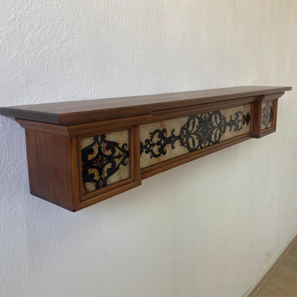 El Yapımı Ayous Ahşap Yüzer Raf