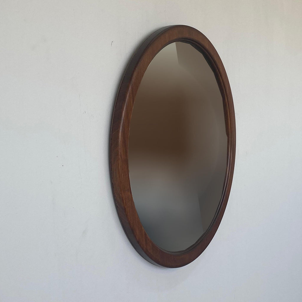 El Yapımı Ahşap Yuvarlak Duvar Aynası