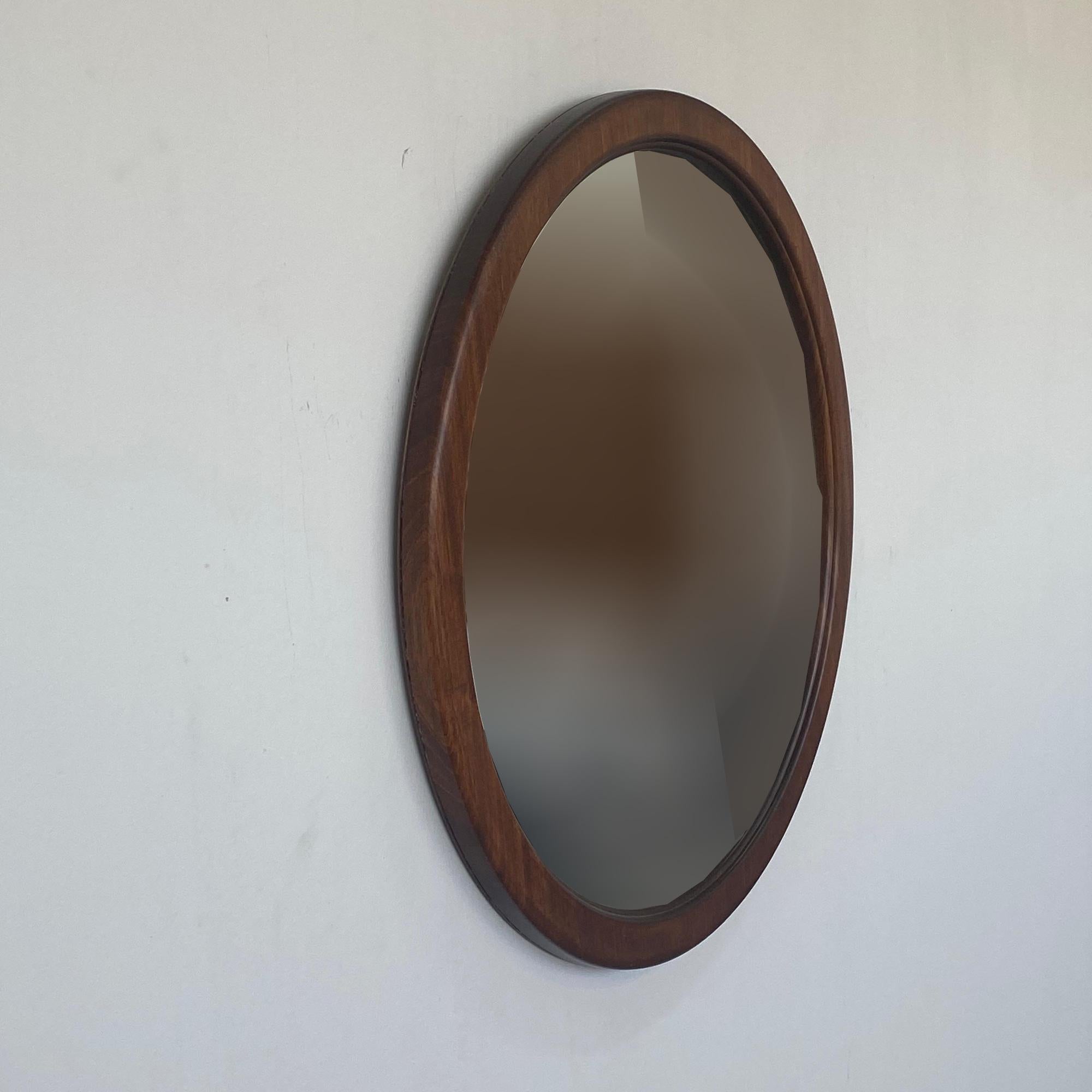 El Yapımı Ahşap Yuvarlak Duvar Aynası