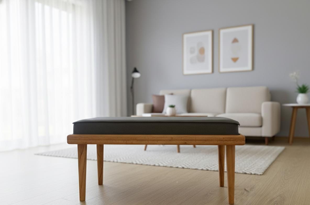 Ahşap Minderli Bench