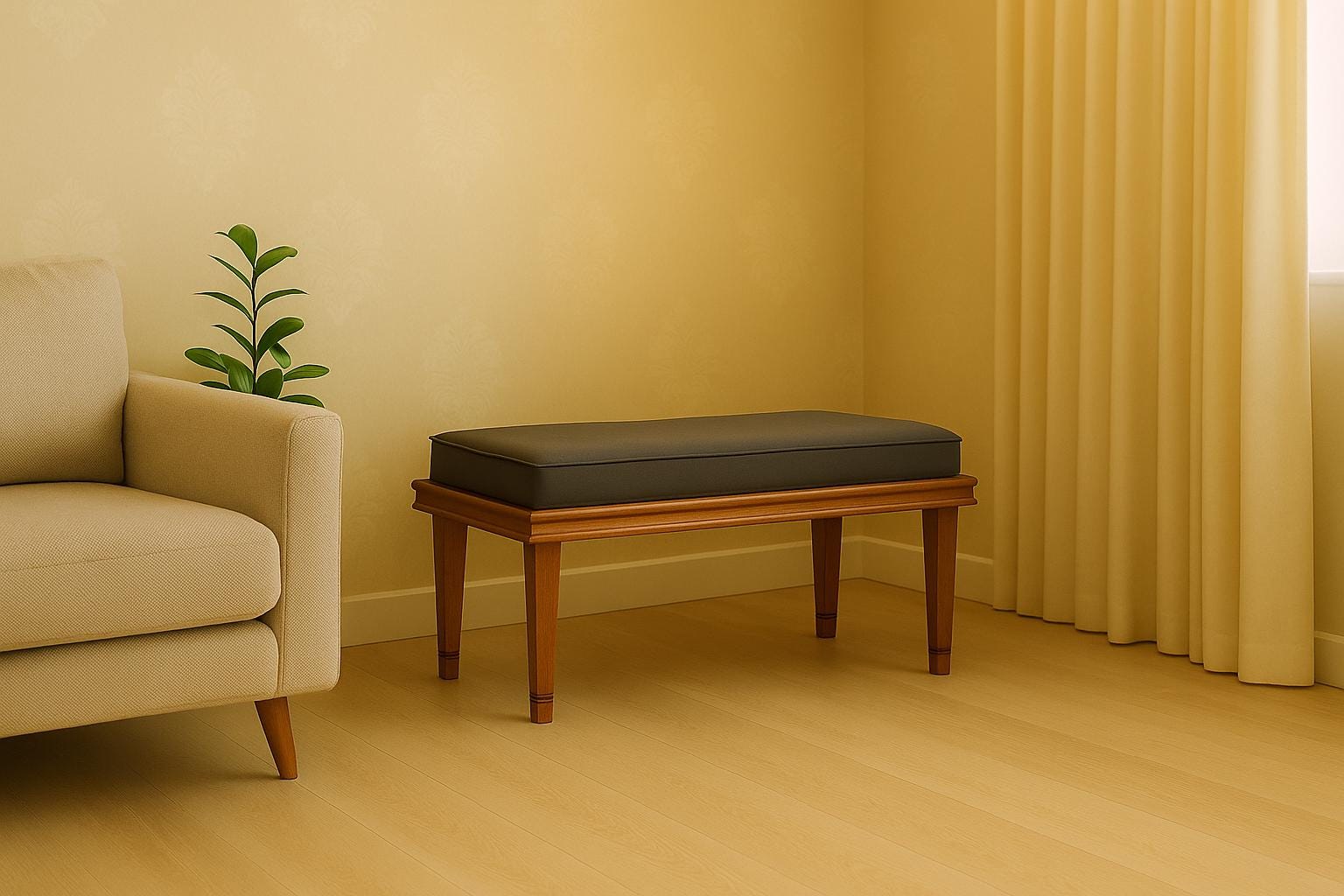 Ahşap Minderli Bench