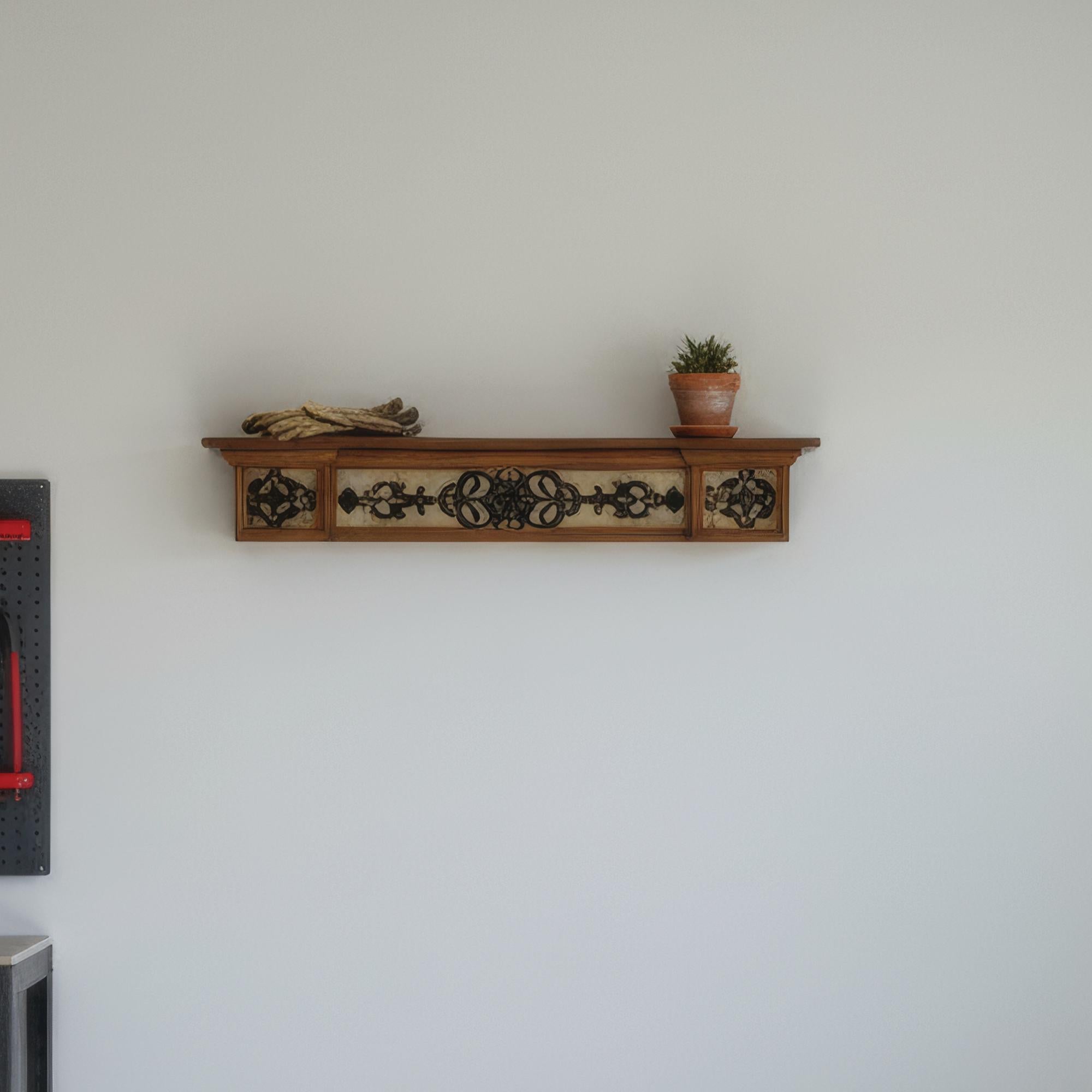 El Yapımı Ayous Ahşap Yüzer Raf