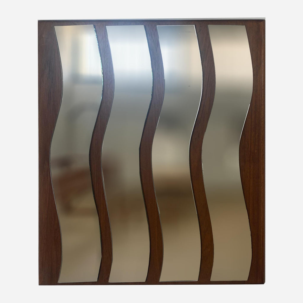 Dalga Formlu Ahşap Duvar Aynası