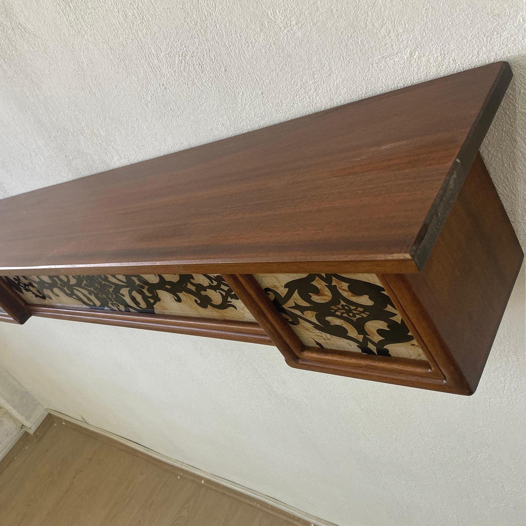 El Yapımı Ayous Ahşap Yüzer Raf