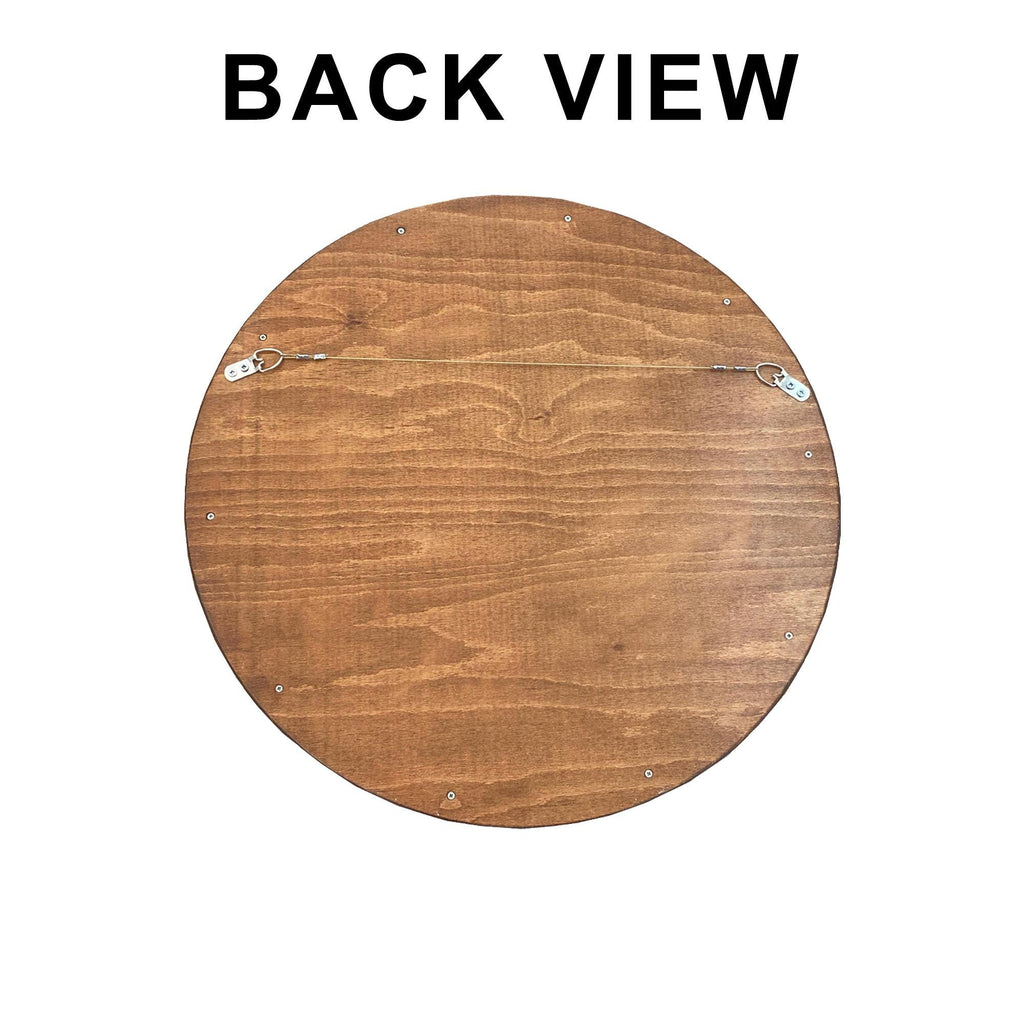 El Yapımı Ahşap Yuvarlak Duvar Aynası