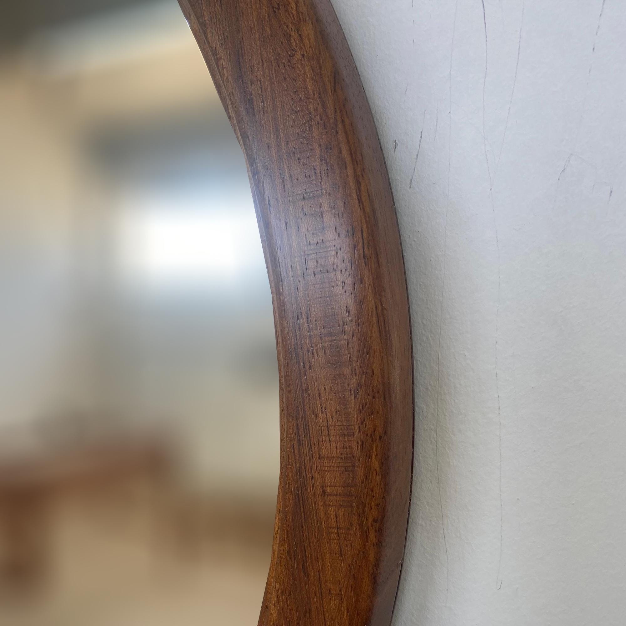 El Yapımı Ahşap Yuvarlak Duvar Aynası