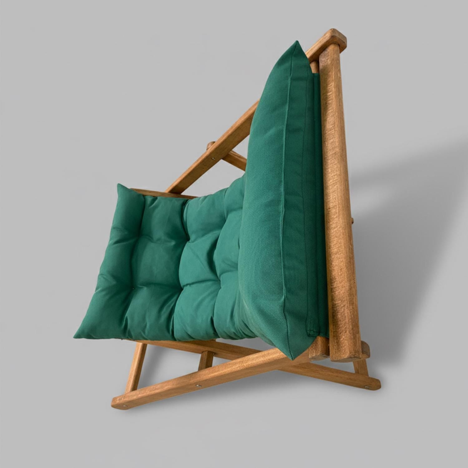 Ahşap Katlanır Minderli Plaj Sandalyesi