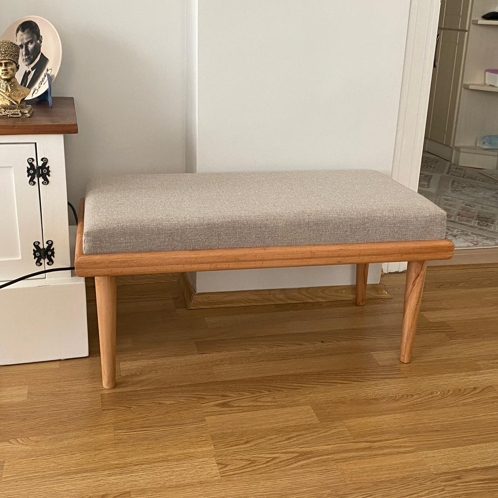 El Yapımı Ahşap Minderli Bench