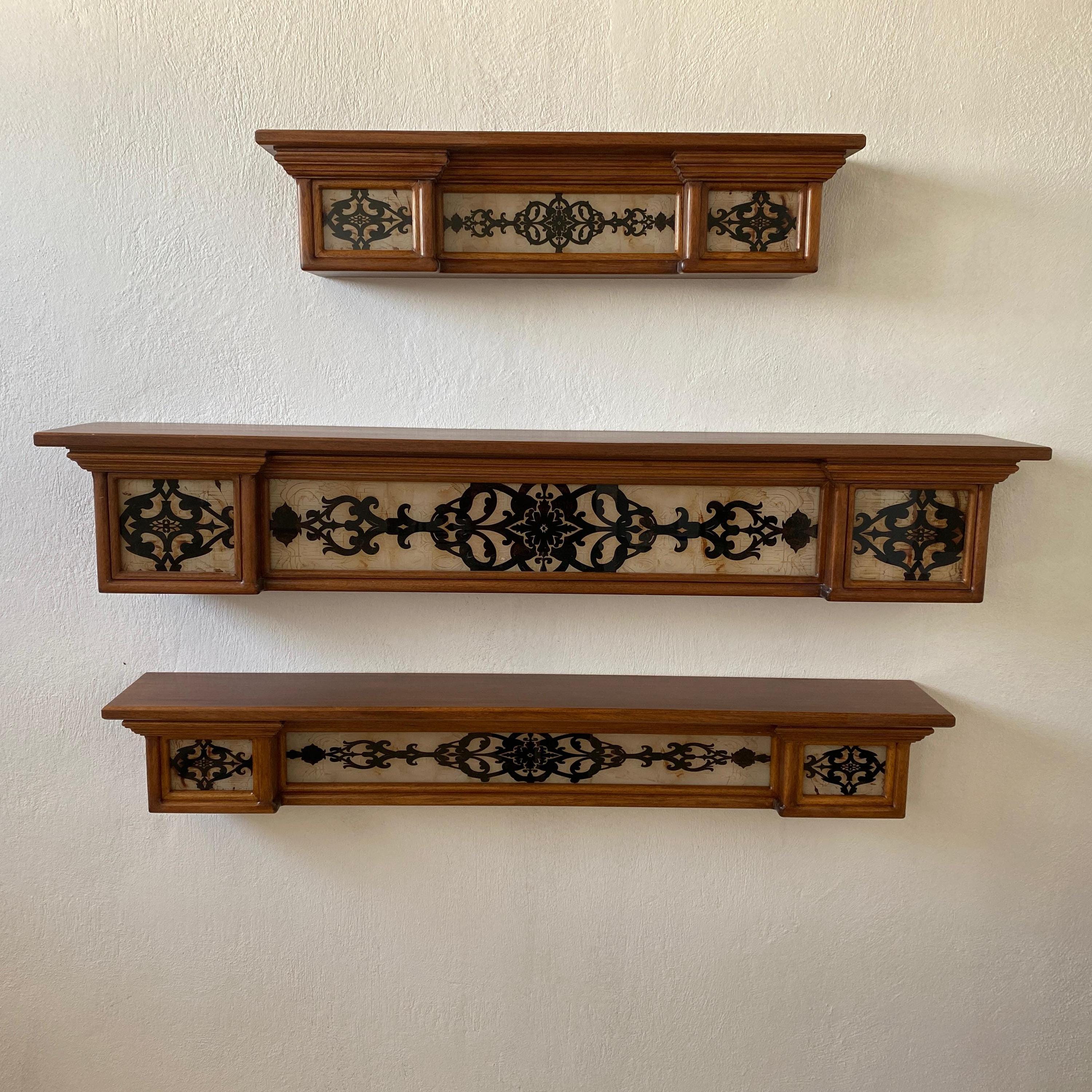 El Yapımı Ayous Ahşap Yüzer Raf