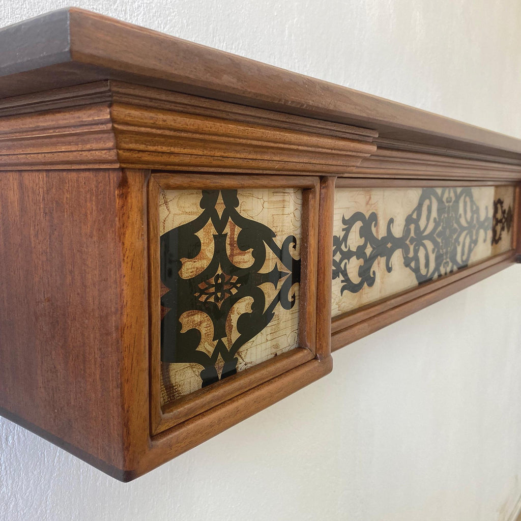 El Yapımı Ayous Ahşap Yüzer Raf