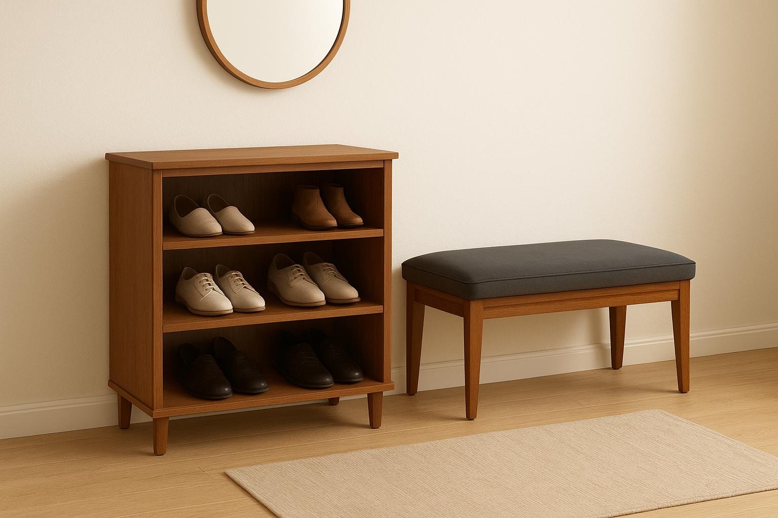 Ahşap Minderli Bench